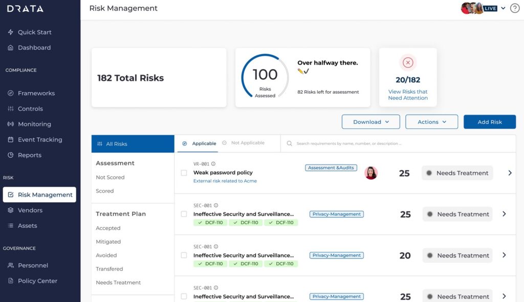 drata dashboard
